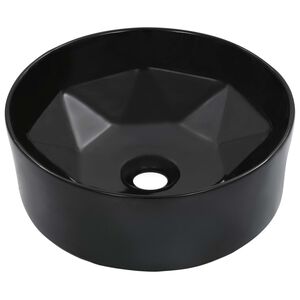 vidaXL Lavabo 36x14 cm cer&aacute;mica negro