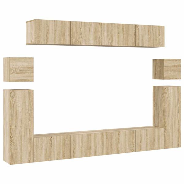 vidaXL Set de muebles para TV 8 pzas madera contrachapada roble Sonoma
