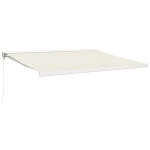 vidaXL Toldo retr&aacute;ctil aluminio y tela color crema 4x3 m