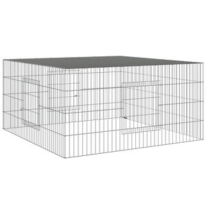 vidaXL Jaula para conejos hierro galvanizado 110x110x55 cm