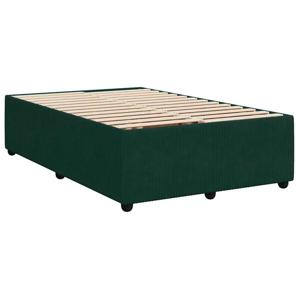 vidaXL Estructura cama sin colch&oacute;n terciopelo verde oscuro 120x190cm