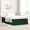 vidaXL Cama otomana con colch&oacute;n 120x190 cm terciopelo verde oscuro