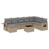 vidaXL Set de sof&aacute;s de jard&iacute;n 9 pzas con cojines rat&aacute;n sint&eacute;tico beige