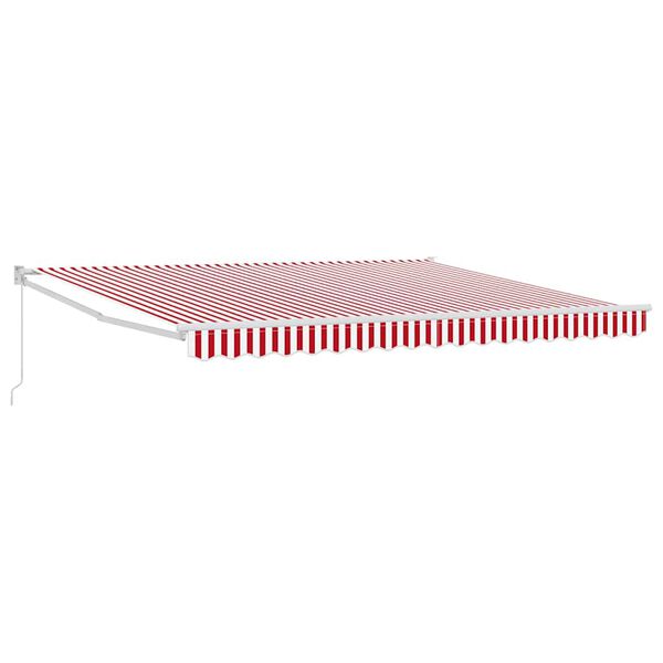 vidaXL Toldo Retr&aacute;ctil Manual Rojo y 400 x 300 cm Poli&eacute;ster y Aluminio
