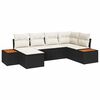 vidaXL Conjunto de sof&aacute; de jard&iacute;n 6 uds. Negro rat&aacute;n sint&eacute;tico