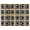 vidaXL Biombo separador 6 paneles madera maciza Paulownia marr&oacute;n negro