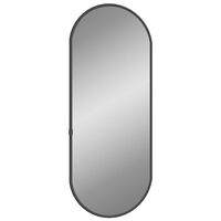 vidaXL Espejo de pared ovalado negro 50x20 cm