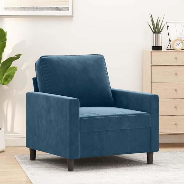 vidaXL Sill&oacute;n de terciopelo azul 60 cm