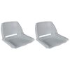 vidaXL Asiento barco respaldo plegable sin coj&iacute;n 2uds gris 41x51x48 cm