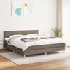 vidaXL Cama box spring con colch&oacute;n tela gris taupe 180x200 cm