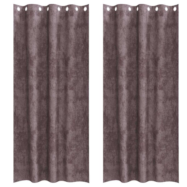 vidaXL Cortinas de Terciopelo 2 pcs Marr&oacute;n 245 x 140 cm Terciopelo