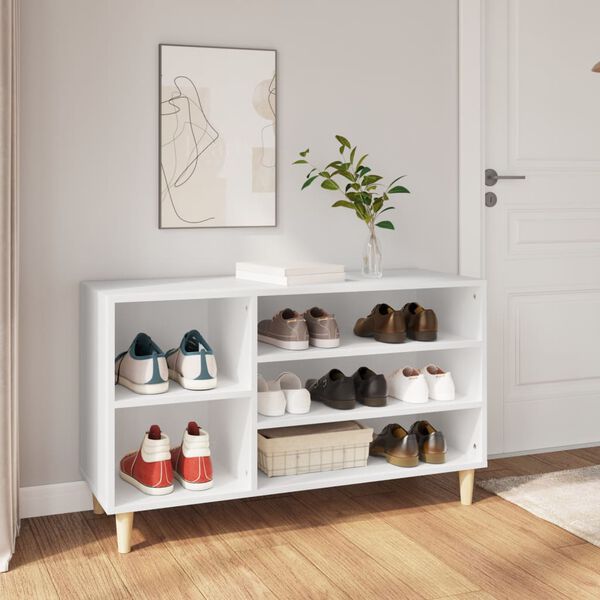 vidaXL Mueble zapatero madera contrachapada blanco 102x36x60 cm