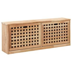vidaXL Zapatero de madera maciza de nogal 94x20x38 cm