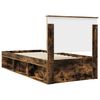 vidaXL Estructura de cama con cabecera Roble ahumado 90 x 200 cm