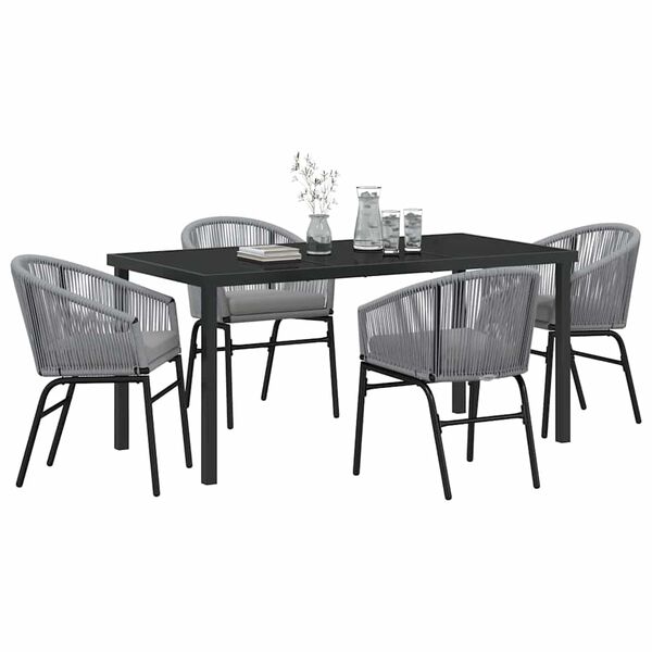 vidaXL Conjunto de Comedor de Jard&iacute;n 5 pcs Antracita