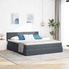 vidaXL Cama con tira de luces LED Gris oscuro 180 x 200 cm Terciopelo