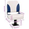 vidaXL Asiento plegable para barco 1 juego azul y blanco 41x36x48 cm