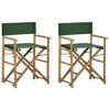 vidaXL Sillas de director plegables 2 piezas bamb&uacute; y tela verde