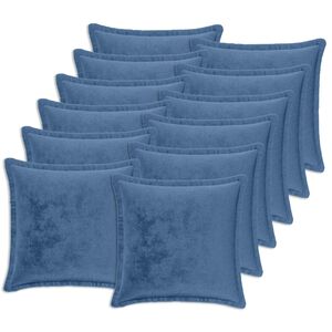 vidaXL Coj&iacute;n decorativo 12 uds. HOUTEN Azul Claro 40 x 40 cm Franela