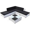 vidaXL Set muebles de jard&iacute;n 6 piezas y cojines rat&aacute;n sint&eacute;tico blanco