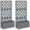 vidaXL Jardineras con enrejado 2 unidades WPC gris 65x33x135 cm