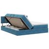 vidaXL Cama con almacenamiento con cabecera 2 uds. Azul Oscuro