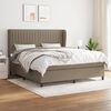 vidaXL Cama box spring con colch&oacute;n tela gris taupe 180x200 cm