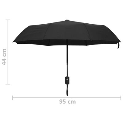 vidaXL Paraguas plegable automático negro 95 cm