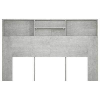 vidaXL Mueble cabecero gris hormigón 160x19x103,5 cm