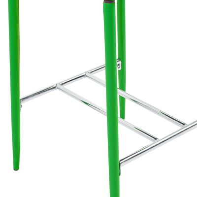 vidaXL Juego de mesa alta y taburetes 3 piezas cuero sintético verde