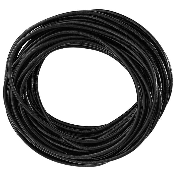 vidaXL Cord&oacute;n de cuero Negro &Oslash;2,5 mm x 10 m Cuero