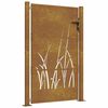 vidaXL Puerta de jard&iacute;n 100x125 cm de acero corten con dise&ntilde;o de hierba