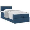 vidaXL Estructura de cama otomana con colch&oacute;n tela azul 90x190 cm