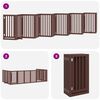 vidaXL Puerta de perros plegable 12 paneles madera &aacute;lamo marr&oacute;n 600 cm