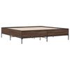 vidaXL Estructura cama madera ingenier&iacute;a metal marr&oacute;n roble 180x200 cm