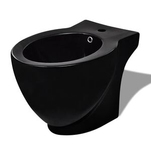 Bidet redondo de cer&aacute;mica, negro