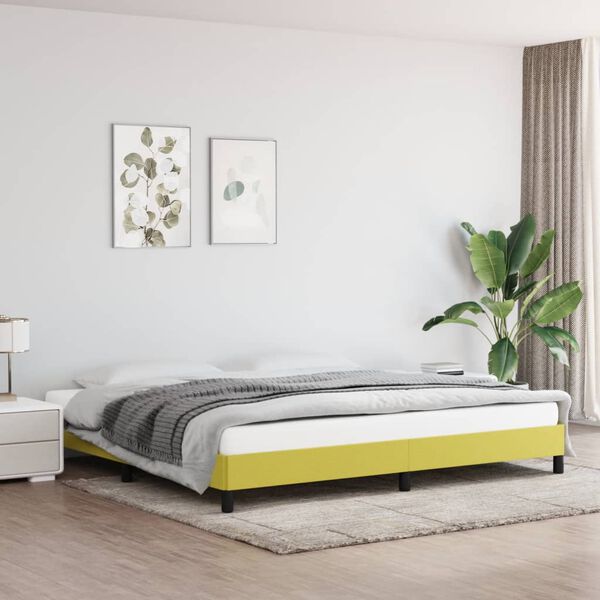 vidaXL Estructura de cama sin colch&oacute;n tela verde 200x200 cm