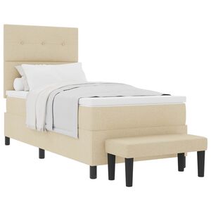 vidaXL Cama tipo Box Spring con cabecera Crema 80 x 200 cm tela