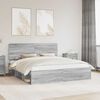 vidaXL Estructura de cama con cabecera Gris Sonoma 180 x 200 cm