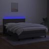 vidaXL Cama box spring con colch&oacute;n y LED tela gris oscuro 140x200 cm