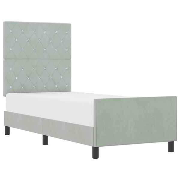 vidaXL Cama tipo Box Spring Gris claro 80 x 200 cm Terciopelo
