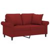 vidaXL Sof&aacute; de 2 plazas con almohadas y cojines tela rojo tinto 120 cm