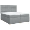 vidaXL Cama box spring con colch&oacute;n tela gris claro 200x200 cm
