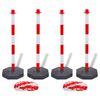 vidaXL Juego de 4 postes de barrera cadena de pl&aacute;stico 10 m cada una