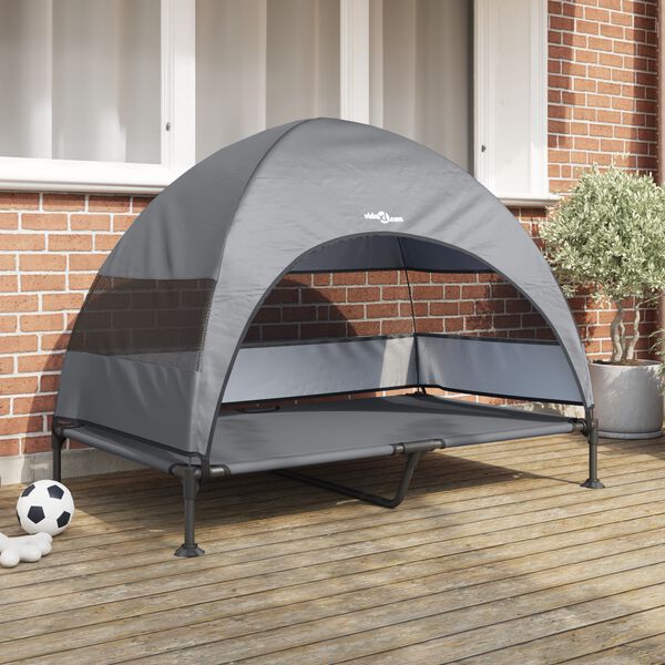 vidaXL Cama Elevada para Perros Manual Gris claro 127 x 81 x 108 cm