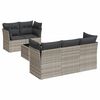 vidaXL Set de sof&aacute;s de jard&iacute;n 6 pzas y cojines rat&aacute;n sint&eacute;tico gris