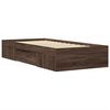 vidaXL Estructura de cama sin colch&oacute;n madera marr&oacute;n roble 90x190 cm