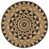 vidaXL Alfombra de yute tejida a mano con estampado negro 150 cm