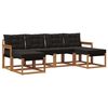 vidaXL Conjunto de sof&aacute;s de exterior con coj&iacute;n 6 pcs Natural y negro
