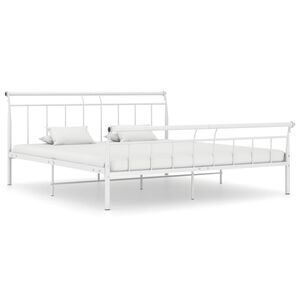 vidaXL Estructura de cama sin colch&oacute;n metal blanco 160x200 cm
